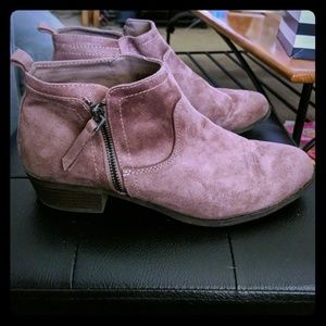 Light pink suade booties